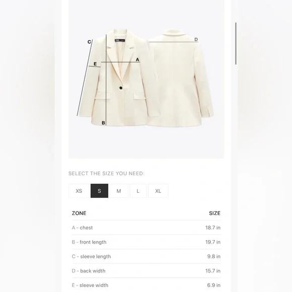 ZARA Short Sleeve Combination Contrast Blazer | Small, New - Picture 12 of 16